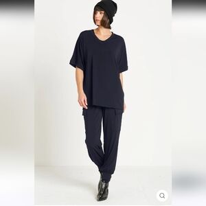 Planet By Lauren G Midnight Blue Matte Jersey Easy Cargo Pants 10-14 (Bx19)